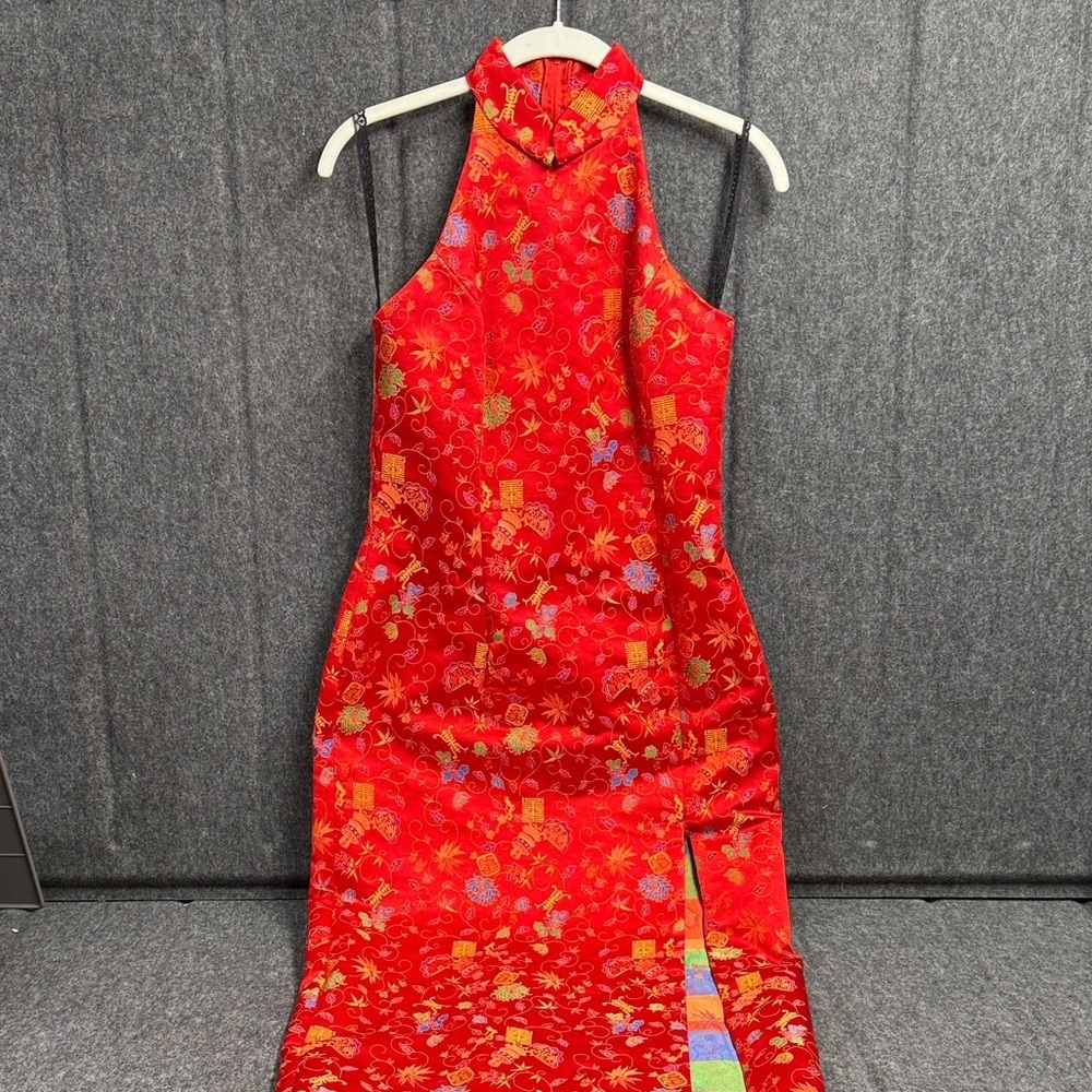 Roberta Bridal Vibrant Red Backless Dress